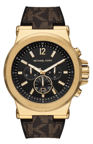 Buy Shop Michael Kors Dylan Chronograph Black Dial Brown Rubber Strap Watch For Men - MK8904 USA Online