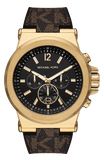 Buy Shop Michael Kors Dylan Chronograph Black Dial Brown Rubber Strap Watch For Men - MK8904 USA Online