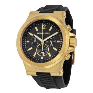 Buy Shop Michael Kors Dylan Chronograph Black Dial Black Rubber Strap Watch for Men - MK8445 USA Online