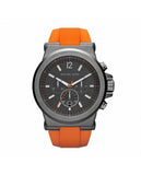 Buy Shop Michael Kors Dylan Chronograph Grey Dial Orange Rubber Strap Watch for Men - MK8296 USA Online