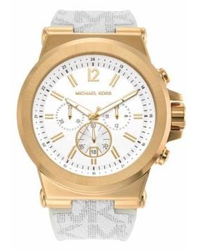 Buy Shop Michael Kors Dylan Chronograph White Dial White Rubber Strap Watch For Men - MK8937 USA Online
