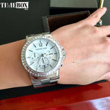 Buy Shop Michael Kors Dylan Glitz Chronograph White Dial Silver Steel Strap Watch For Women - MK5411 USA Online