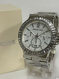 Buy Shop Michael Kors Dylan Glitz Chronograph White Dial Silver Steel Strap Watch For Women - MK5411 USA Online