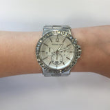 Buy Shop Michael Kors Dylan Glitz Chronograph White Dial Silver Steel Strap Watch For Women - MK5411 USA Online