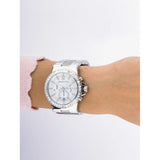 Buy Shop Michael Kors Dylan Glitz Chronograph White Dial Silver Steel Strap Watch For Women - MK5411 USA Online