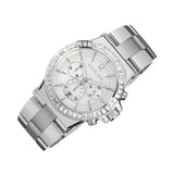 Buy Shop Michael Kors Dylan Glitz Chronograph White Dial Silver Steel Strap Watch For Women - MK5411 USA Online