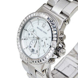 Buy Shop Michael Kors Dylan Glitz Chronograph White Dial Silver Steel Strap Watch For Women - MK5411 USA Online