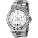 Buy Shop Michael Kors Dylan Glitz Chronograph White Dial Silver Steel Strap Watch For Women - MK5411 USA Online