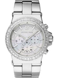 Buy Shop Michael Kors Dylan Glitz Chronograph White Dial Silver Steel Strap Watch For Women - MK5411 USA Online