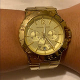 Buy Shop Michael Kors Dylan Gold Dial Gold Steel Strap Watch for Women - MK5313 USA Online