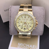 Buy Shop Michael Kors Dylan Quartz Gold Dial Gold Steel Strap Watch For Women - MK5861 USA Online
