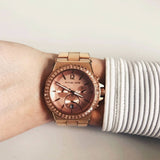 Buy Shop Michael Kors Dylan Rose Gold Dial Rose Gold Steel Strap Watch for Women - MK5412 USA Online