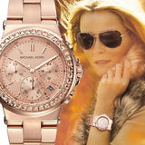 Buy Shop Michael Kors Dylan Rose Gold Rose Gold Steel Strap Watch for Women - MK5586 USA Online