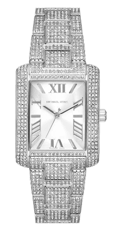Buy Shop Michael Kors Emery Analog Crystals Silver Dial Silver Steel Strap Watch for Women - MK4648 USA Online