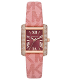 Buy Shop Michael Kors Emery Quartz Diamonds Red Dial Pink Leather Strap Watch For Women - MK2966 USA Online
