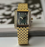 Buy Shop Michael Kors Emery Pave Analog Green Dial Gold Steel Strap Watch for Women - MK4742 USA Online