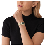 Buy Shop Michael Kors Emery Pave Analog Green Dial Gold Steel Strap Watch for Women - MK4742 USA Online