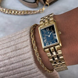 Buy Shop Michael Kors Emery Pave Analog Green Dial Gold Steel Strap Watch for Women - MK4742 USA Online
