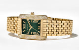 Buy Shop Michael Kors Emery Pave Analog Green Dial Gold Steel Strap Watch for Women - MK4742 USA Online