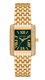 Buy Shop Michael Kors Emery Pave Analog Green Dial Gold Steel Strap Watch for Women - MK4742 USA Online