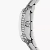 Buy Shop Michael Kors Emery Pave Double Wrap Crystals White Dial Silver Steel Strap Watch for Women - MK4836 USA Online