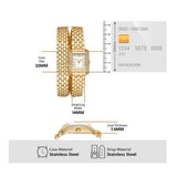 Buy Shop Michael Kors Emery Pave Double Wrap White Dial Gold Steel Strap Watch for Women - MK4833 USA Online
