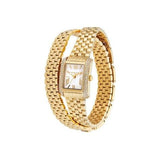 Buy Shop Michael Kors Emery Pave Double Wrap White Dial Gold Steel Strap Watch for Women - MK4833 USA Online
