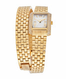 Buy Shop Michael Kors Emery Pave Double Wrap White Dial Gold Steel Strap Watch for Women - MK4833 USA Online