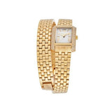 Buy Shop Michael Kors Emery Pave Double Wrap White Dial Gold Steel Strap Watch for Women - MK4833 USA Online