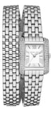Buy Shop Michael Kors Emery Pave Double Wrap White Dial Silver Steel Strap Watch for Women - MK4834 USA Online