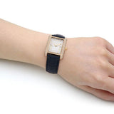 Buy Shop Michael Kors Emery Quartz Diamond Silver Dial Blue Leather Strap Watch For Women - MK2982 USA Online
