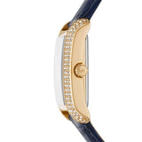 Buy Shop Michael Kors Emery Quartz Diamond Silver Dial Blue Leather Strap Watch For Women - MK2982 USA Online