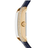 Buy Shop Michael Kors Emery Quartz Diamond Silver Dial Blue Leather Strap Watch For Women - MK2982 USA Online
