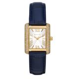 Buy Shop Michael Kors Emery Quartz Diamond Silver Dial Blue Leather Strap Watch For Women - MK2982 USA Online