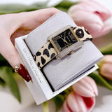 Buy Shop Michael Kors Emery Quartz Diamonds Black Dial Cheetah Print Leather Strap Watch For Women - MK7387 USA Online