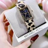 Buy Shop Michael Kors Emery Quartz Diamonds Black Dial Cheetah Print Leather Strap Watch For Women - MK7387 USA Online