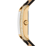 Buy Shop Michael Kors Emery Quartz Diamonds Black Dial Cheetah Print Leather Strap Watch For Women - MK7387 USA Online