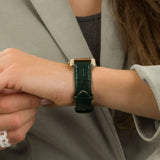 Buy Shop Michael Kors Emery Quartz Diamonds Green Dial Green Leather Strap Watch For Women - MK4697 USA Online