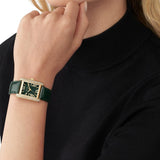 Buy Shop Michael Kors Emery Quartz Diamonds Green Dial Green Leather Strap Watch For Women - MK4697 USA Online