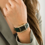 Buy Shop Michael Kors Emery Quartz Diamonds Green Dial Green Leather Strap Watch For Women - MK4697 USA Online