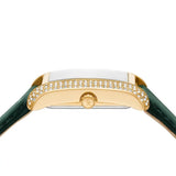 Buy Shop Michael Kors Emery Quartz Diamonds Green Dial Green Leather Strap Watch For Women - MK4697 USA Online
