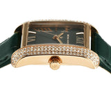 Buy Shop Michael Kors Emery Quartz Diamonds Green Dial Green Leather Strap Watch For Women - MK4697 USA Online
