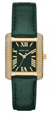 Buy Shop Michael Kors Emery Quartz Diamonds Green Dial Green Leather Strap Watch For Women - MK4697 USA Online