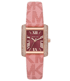 Buy Shop Michael Kors Emery Quartz Diamonds Red Dial Pink Leather Strap Watch For Women - MK2966 USA Online