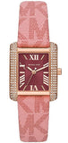 Buy Shop Michael Kors Emery Quartz Diamonds Red Dial Pink Leather Strap Watch For Women - MK2966 USA Online
