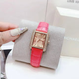 Buy Shop Michael Kors Emery Quartz Diamonds Rose Gold Dial Pink Leather Strap Watch For Women - MK2984 USA Online