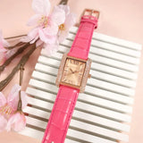 Buy Shop Michael Kors Emery Quartz Diamonds Rose Gold Dial Pink Leather Strap Watch For Women - MK2984 USA Online