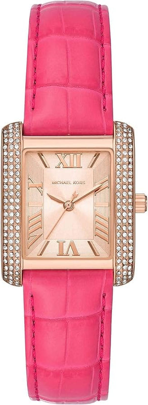 Buy Shop Michael Kors Emery Quartz Diamonds Rose Gold Dial Pink Leather Strap Watch For Women - MK2984 USA Online