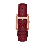 Buy Shop Michael Kors Emery Quartz Diamonds Silver Dial Red Leather Strap Watch For Women - MK4689 USA Online