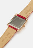 Buy Shop Michael Kors Emery Quartz Diamonds Silver Dial Red Leather Strap Watch For Women - MK4689 USA Online